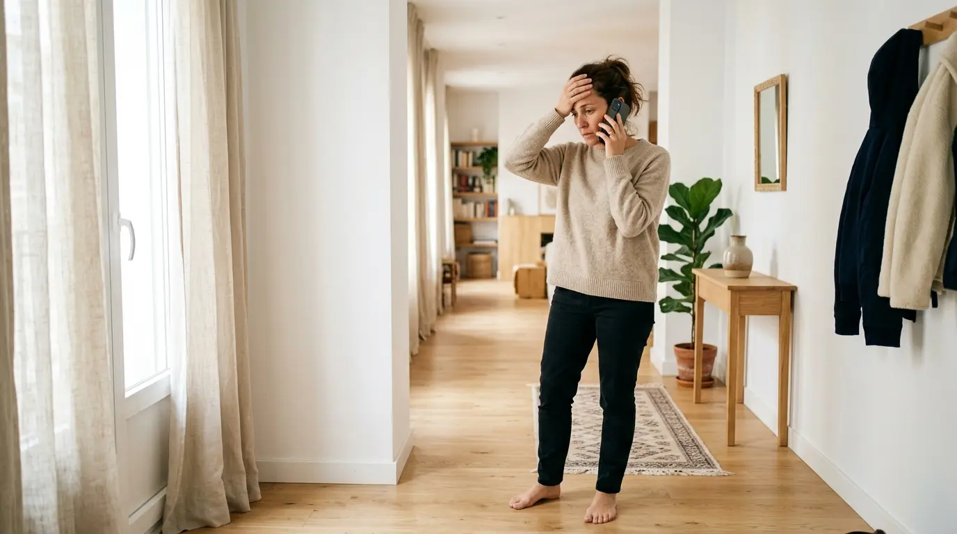 Mujer al teléfono diciendo que sí cuando quería decir que no